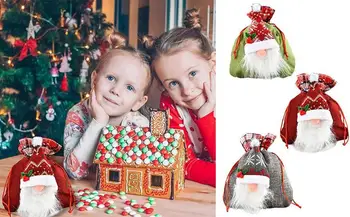 Джудже Коледни Подаръчни Торбички На Съвсем Малък Мек Джудже Безлични Кукла Подарък Чанта Сладко Коледно Парти Чанта За Празници, Фестивали