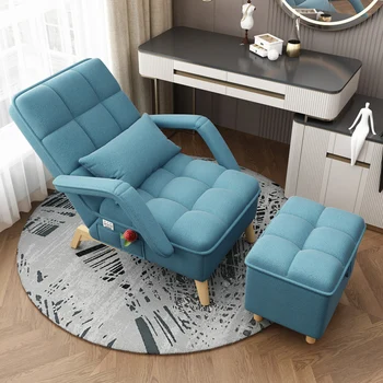 Стол с възможност за сгъване на облегалката, Дизайнерски пол в Скандинавски Стил, Мързелив Метален стол за спални, Офис Sillones Para Sala De Estar Мебели за дома