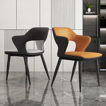 Стол Лесен Луксозен стол за хранене, Модерен и лесен за домакинството с дълга облегалка, удобни скандинавските столове за трапезария