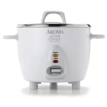 Ориз Aroma® за 6 чаши (варени) Select Stainless® За приготвяне на ориз и зърнени култури Ориз Лесно управление само с едно кликване на мишката, Автоматично запазване на топлината