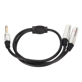 Y-образен кабел-сплитер 6,35 мм 6,35 мм Моно мъжки, двоен конектор 6,35 мм Позлатен Стерео кабел за усилвател за смесител