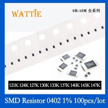 SMD резистор 0402 1% 121K 124K 127K 130K 133K 137K 140K 143K 147K 100 бр./лот микросхемные резистори 1/16 W 1.0 mm * 0,5 мм