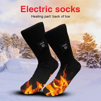 Акумулаторна чорапи с електрически нагревател, Пере чорапи Унисекс с електрически нагревател, Водоустойчив Чорапи с 3 Регулировками температура за къмпинг, ски
