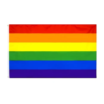 Дъгата гей знаме на ЛГБТ-прайда размер 3x5 фута 90x150 см