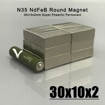 5-50 бр. Неодимовый материал NdFeB N35 Размер 30*10*2 магнити мм, силен Блок-магнит 30x10x2 мм, Магнитни материали