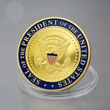 Златна монета на Белия дом 2024 Г., Сувенирни подаръци 46-mu/45-ти президент на САЩ Джо Байдену/Дональду Трампу, Златни Възпоменателни монети