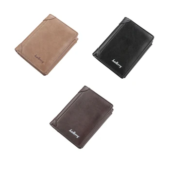 Ретро Мъжки портфейл от изкуствена Кожа в три събиране, кратък портфейл, джоб за малки неща в чантата си, Държач за кредитни карти