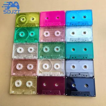 Цветен Прозрачен Калъф за Пластмасови касети Аудио-Магнитен Корпус Касета за аудио Празна макара за навиване на ленти (без запис)