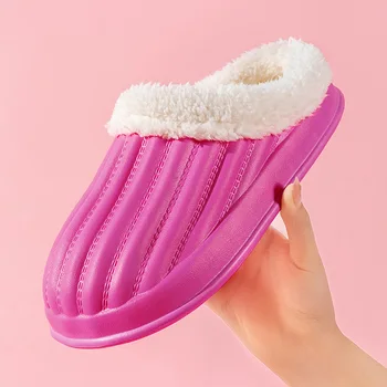 Удебелена чифт памучни тапочек за жени, зимен комплект за затопляне на дома и памучен обувки за лесно и удобно носене