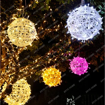 Led светлини на Грозде Лозата Малки Цветни Светлинки Мигаща Светлина на Кабел за Външно Осветление на дървета Търговски център Декоративни фенери