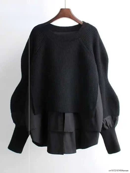 Зимни Женски пуловер, риза с пайети, Есенно-зимните модни потници дамски ризи, Пуловер, отгоре с дълъг ръкав