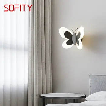 RONIN Закрит Черен Месинг Тела-аплици с Пеперуда LED, 3 Цвята, Реалистичен Креативен Стенен Лампа за Легла, Интериор на Хол