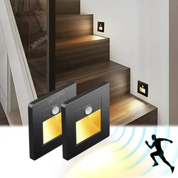 Сензор детектор за движение PIR, led лампа за стълби, Инфрачервена индукционная лампа за човешкото тяло, Вградена Стълба, Декорация на спалня