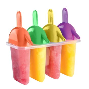 4 Бр Цветна Форма за Сладолед Popsicle с Соломинкой Прави Многократно Форми за Сладолед САМ Лесно Release Dropshipping