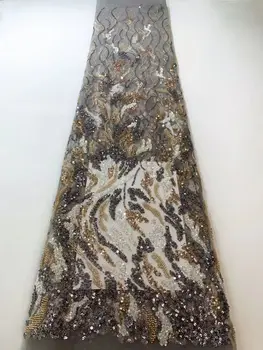 Модно Бельо Сватбена рокля с мъниста, ръчно изработени Кристални мъниста, Брилянтна поредица, Сватбен Червен Качествен Тюлевый Мрежест материал за Шиене на африканския стил