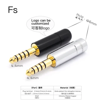 FS Слушалки 4.4 Plug 3.5 Стерео 2.5 мм Линия ъпгрейд Може да бъде персонализиран с лого