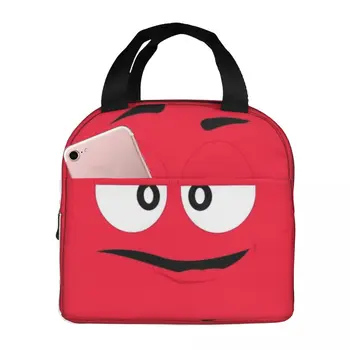 Червена термоизолированная чанта за обяд M & M, изолирано чанта за bento, контейнер за обяд, чанти за съхранение на храни обяд-бокс с Голям капацитет, Плажна чанта-тоут