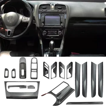 Стикер от въглеродни влакна за интериора на колата, на капака на панела за превключване на предавките, вътрешна украса за Фолксваген VW Golf 6 GTI MK6, Аксесоари
