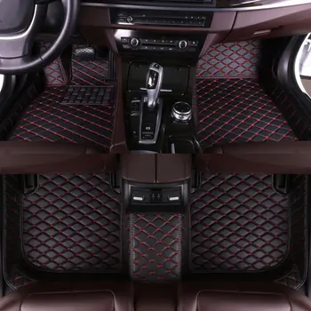 Обичай Луксозен кожен авто подложка за VW Tiguan 2009 2010 2011 2012 2013, авто мат, пълен комплект женски непромокаеми аксесоари