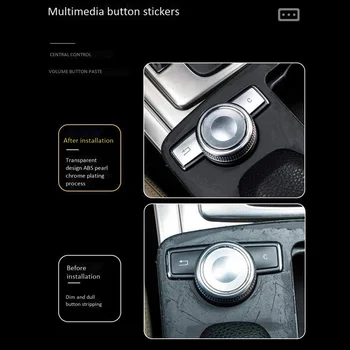 Автомобилна Мултимедийна Бутон Хастар Декоративни Стикер за Mercedes Benz C E Class W204 CLS GLK C180 E260 2007-2017