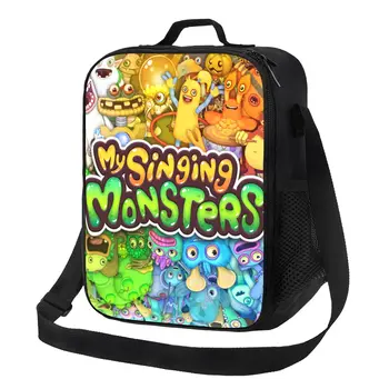 Потребителски чанта за обяд My Singing Monsters на Мъже, Жени топъл охладител изолиран обяд-бокс за деца, ученици