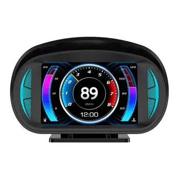Кола Дисплей HUD-Head up Многофункционален сензор OBD/GPS Universal Plug и play аларма за превишаване на скорост, об/мин, Околната светлина