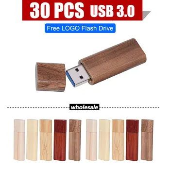 30 бр. в партията Безплатно лого Дървени USB 3.0 дървени USB флаш памет pendrive 4 GB 8 GB 16 GB 32 GB 64 GB, memory stick едро за сватба