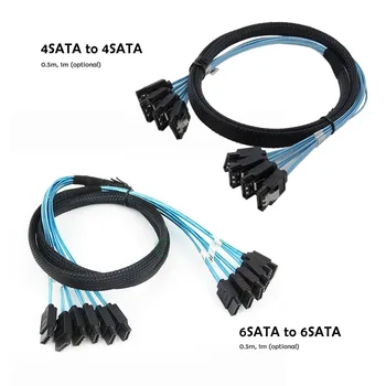 SATA III 6gbps SAS Кабел за Сървър SATA 7 Pin SATA 7 Pin Кабел за предаване на данни на твърдия диск 4SATA до 4SATA 6SATA до 6SATA