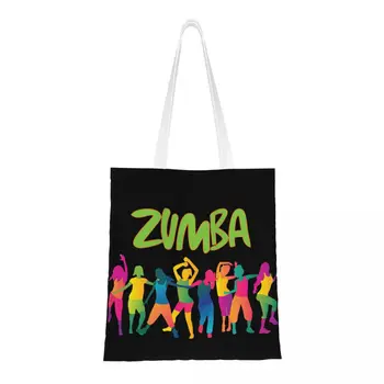 Множество чанта за пазаруване за занимания с танци Zumba, дамски холщовая чанта-тоут, миещи чанти за пазаруване на продукти за упражнения
