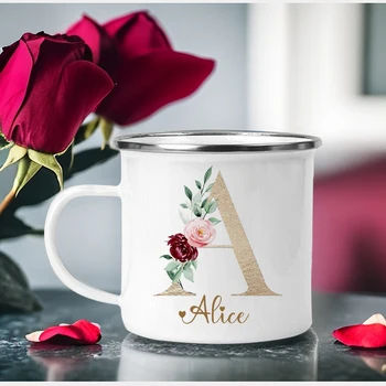 Персонализирана чаша с цветна име, Чаша с потребителски име, Чаши за Чай, Кафе, горещ шоколад, подарък за Младоженеца, Шаферките, подаръци за Деня на майката