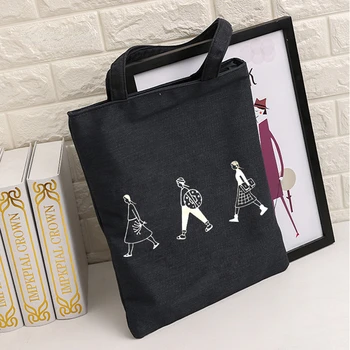 Холщовая чанта-Тоут, Ученически чанти на рамо, Еко-Пътуване, Женски Сгъваема Чанта за пазаруване за Многократна употреба Еко, Сгъваеми