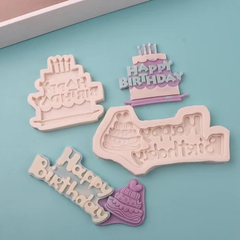 Инструменти за декорация на торта с английската азбука, честит рожден Ден, Шоколадова чиния, Силиконова форма За релеф бисквити, аксесоари за печене