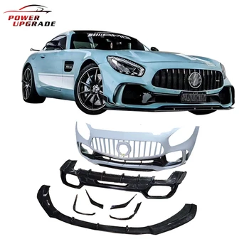 Подходящ за Mercedes-Benz AMG GT GTS GTC Carbon Fiber Dry Автомобилен комплект Предна и задна броня за Устни, Промяна на Стила на PD
