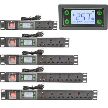 PDU Power Strip 2-10 начини Универсален изход адаптер за Измерване на напрежение, ток, мощност Ваттметр Удължител за Кабел с дължина 2 м