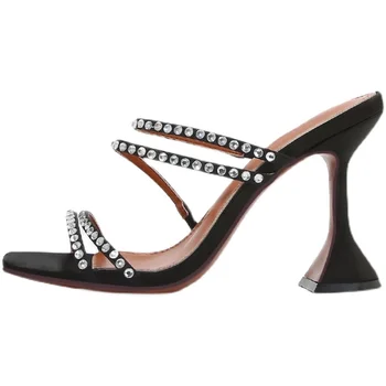 Deonte /Дамски летни обувки 2023 г.; Дамски обувки в римски стил с отворени пръсти; Чехли с кристали; Дамски чехли; дамски обувки; сандали; женски
