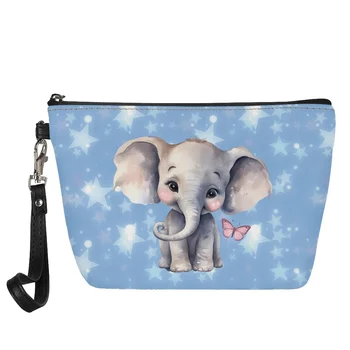 Синьо-Розови козметични чанти За Жени с Пеперуда-Слон За Пътуване на открито, Органайзер За Съхранение На Поръчка, Увита Косметичка, Празничен Подарък 2023