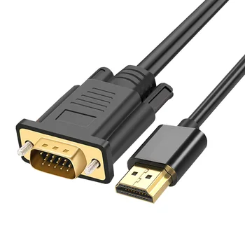 HDMI Male-VGA Male 1080P съвместим с HDMI кабел-VGA адаптер цифрово-аналогов за компютър, лаптоп