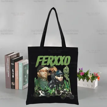 Ferxxo Feid на 90-те години, Рапърът Feid Ferxxo, Черни Чанти За Пазаруване в стил Харадзюку, Холщовая чанта-Тоут, Множество Тъканта, Чанта, Чанти През Рамо