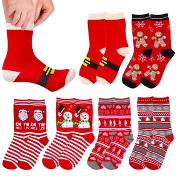 6 Чифта Чорапи на Едро, Унисекс, Коледни Дамски Чорапи, Мъжки Забавни смесени чорапи, подходящи Един на друг