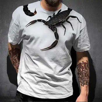 Мъжка тениска с 3D принтом Скорпион, Голяма Ежедневни Градинска Облекло в стил хип-хоп с къси ръкави 6XL, Лятна Новата модерна Риза