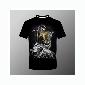 Нова мъжка тениска 3DT в стила на хеви-метъл тениска с принтом Черепи в Ретро стил, Лятна тениска с къс ръкав в стил хип-хоп с кръгло деколте, Негабаритная Риза, Топла Разпродажба 2k