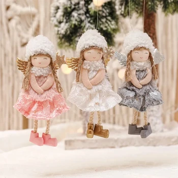 Коледна Плюшен кукла-Ангел, Коледно Дърво, Висящи Висулки, Забавни Коледни декорации За Дома 2024, Детски Коледни подаръци за Деца