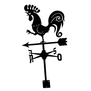 Черно Ветропоказател от ковано желязо на Декоративно-приложното изкуство, указател за посока на кола, украса за външна украса на градината фермерска къща, плевня