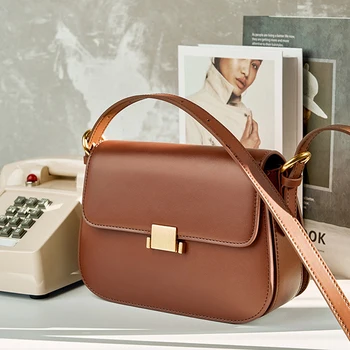 Висококачествена Дамска чанта от естествена кожа 2023, Нова Квадратна Дизайнерска луксозна реплика, Модни Малка чанта-месинджър на рамото, една малка ръчна чанта