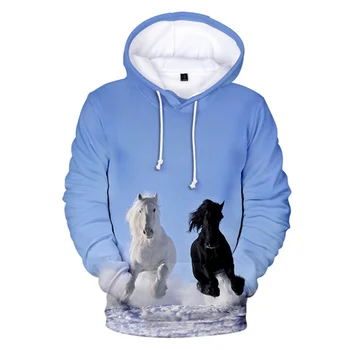 Пуловер с шарките на коня под формата на пространство на Галактиката, hoody за момчета и момичета, блузи, Унисекс, модерно яке с 3D принтом, мъжки ежедневни дамски блузи с качулка