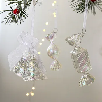 Коледно дърво от Прозрачно украшение във формата на Лос в формата на снежинки за дома на Коледно парти Сватбена украса Детски висящи висулки Коледни подаръци