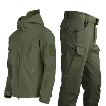 Пролет-лято, Тънка Военна Тактическа мъжки яке, подходящи за риболов на открито, Водоустойчиви Топли спортни костюми за разходки, Лов, Комплект палто