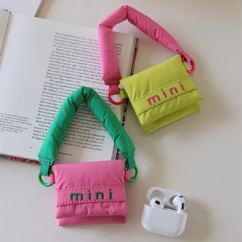 Корейски супер мини чанта за момичета, Прекрасни Слушалки, Тъканни чанти-организаторите за слушалки, чанти за съхранение на монети, Кавайные чанти
