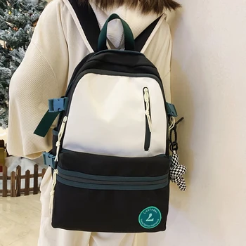 Жена раница за лаптоп с Голям капацитет, Корейската Мода Пътна чанта за лаптоп в стил Харадзюку с цип, эстетичные училищни чанти за юноши в стил Kawai