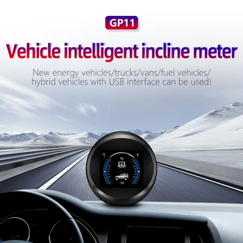 HD GPS HUD, авто GP11, централен дисплей, Интелигентен измерител на наклона, Цифрови GPS-измерване на скоростта, предупреждение за превишаване на скоростта, функция аларма